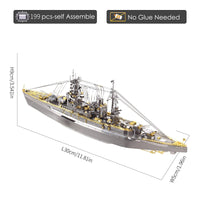 3D Metal Puzzle Model - Nagato Class Battleship Jigsaw - Golonzo -                                                                             