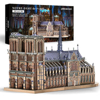 3D Metal Puzzles Jigsaw - Notre Dame Cathedral Paris DIY Model Building - Golonzo -                                                                             