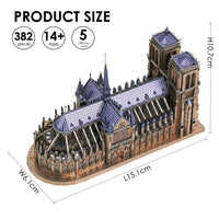 3D Metal Puzzles Jigsaw - Notre Dame Cathedral Paris DIY Model Building - Golonzo -                                                                             