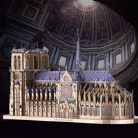 3D Metal Puzzles Jigsaw - Notre Dame Cathedral Paris DIY Model Building - Golonzo -                                                                             