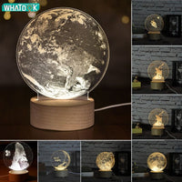 3D Moon Night Table Lamp Abajur LED luminaria - Golonzo -                                                                             
