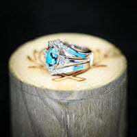 3PCS Natural Turquoise stone Ring Set - Golonzo -                                                                             