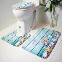3Pcs Ocean Bath Mats Anti Slip - Golonzo -                                                                             