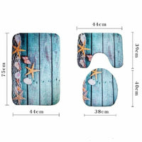 3Pcs Ocean Bath Mats Anti Slip - Golonzo -                                                                             