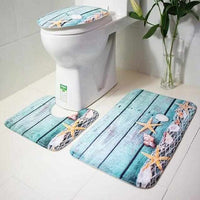 3Pcs Ocean Bath Mats Anti Slip - Golonzo -                                                                             