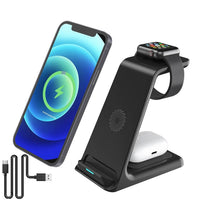 3 In 1 Fast Charging Wireless Charger Stand For Iphone 13 12 11 Xr 8 Apple Watch Dock Station - Golonzo -                                                                             