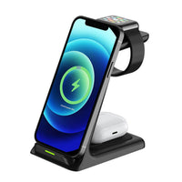 3 In 1 Fast Charging Wireless Charger Stand For Iphone 13 12 11 Xr 8 Apple Watch Dock Station - Golonzo -                                                                             