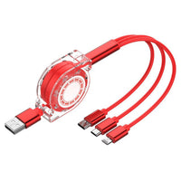 3 In 1 USB Charge Cable for iPhone and Android - Golonzo -                                                                             