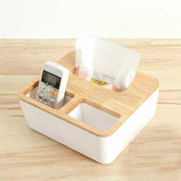 3 Styles Removable Plastic Tissue Box With Oak Wooden Cover - Golonzo -                                                                             