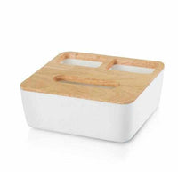 3 Styles Removable Plastic Tissue Box With Oak Wooden Cover - Golonzo -                                                                             