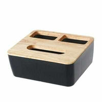 3 Styles Removable Plastic Tissue Box With Oak Wooden Cover - Golonzo -                                                                             