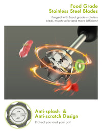 3 in 1 Electric Hand Blender Stainless Steel Whisk Portable - Golonzo -                                                                             