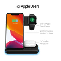 3 in 1 Qi Wireless Charger Pad for iphone 13 12 Pro iWatch airpods Pro Charging Dock Station - Golonzo -                                                                             