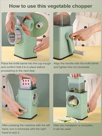 3 in 1 Round Cutter Vegetable Slicer Manual Kitchen - Golonzo -                                                                             