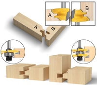 3pcs 8mm Shank Tongue & Groove Joint Assembly Router Bits - Golonzo -                                                                             