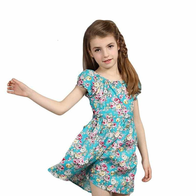 4-14T Flower Dress For Girls - Golonzo -                                                                             