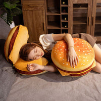 40cm Hamburger Plushie Stuffed Round Pillow - Golonzo -                                                                             