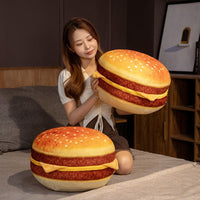 40cm Hamburger Plushie Stuffed Round Pillow - Golonzo -                                                                             