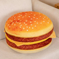 40cm Hamburger Plushie Stuffed Round Pillow - Golonzo -                                                                             