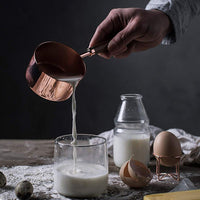 4Pcs Stainless Steel Measuring Cups Set for Dry Liquid Ingredients with Wooden Handle - Golonzo -                                                                             