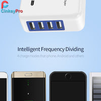 4 Ports Multiple Wall USB Smart Charger Adapter - Golonzo -                                                                             