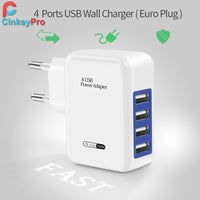 4 Ports Multiple Wall USB Smart Charger Adapter - Golonzo -                                                                             