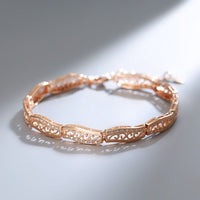 585 Rose Gold Luxury Natural Zircon Wave Pattern Bracelet for Women - Golonzo -                                                                             