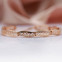 585 Rose Gold Luxury Natural Zircon Wave Pattern Bracelet for Women - Golonzo -                                                                             