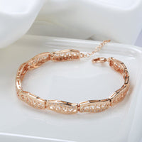 585 Rose Gold Luxury Natural Zircon Wave Pattern Bracelet for Women - Golonzo -                                                                             
