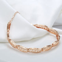 585 Rose Gold Luxury Natural Zircon Wave Pattern Bracelet for Women - Golonzo -                                                                             