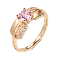 585 Rose Gold Luxury Pink Princess Natural Zircon Cut Ring for Women - Golonzo -                                                                             