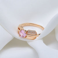 585 Rose Gold Luxury Pink Princess Natural Zircon Cut Ring for Women - Golonzo -                                                                             