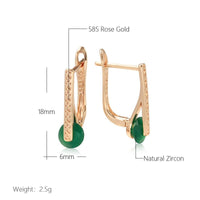 585 Rose Gold Luxury Round Crystal Ethnic Style Earrings - Golonzo -                                                                             