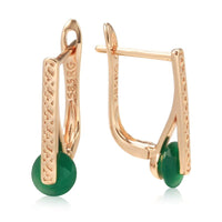 585 Rose Gold Luxury Round Crystal Ethnic Style Earrings - Golonzo -                                                                             