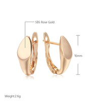 585 Rose Gold Simple Rhombus Glossy Dangle Earrings - Golonzo -                                                                             