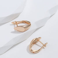 585 Rose Gold Simple Rhombus Glossy Dangle Earrings - Golonzo -                                                                             