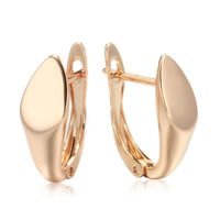 585 Rose Gold Simple Rhombus Glossy Dangle Earrings - Golonzo -                                                                             