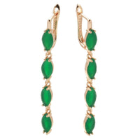 585 Rose Gold Vintage Green Natural Zircon Earring - Golonzo -                                                                             