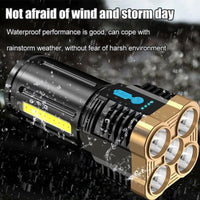5 Core Super Bright Flashlight Rechargeable Outdoor Multi function - Golonzo -                                                                             