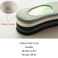 5 Pairs Bamboo Fiber Non Slip Socks - Golonzo -                                                                             