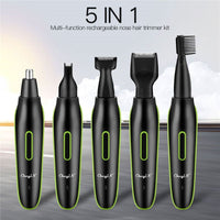 5 in 1 Nose Ear Hair Eyebrow Beard Trimmer - Golonzo -                                                                             