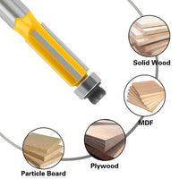6/6.35mm Shank 3ZFlush Trim Router Bit with Bearing for Wood Template Patter - Golonzo -                                                                             