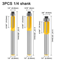 6/6.35mm Shank 3ZFlush Trim Router Bit with Bearing for Wood Template Patter - Golonzo -                                                                             