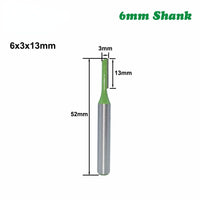 7pcs 6/6.35mm Shank Single Double Flute Straight Bit for Woodworking - Golonzo -                                                                             