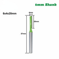 7pcs 6/6.35mm Shank Single Double Flute Straight Bit for Woodworking - Golonzo -                                                                             