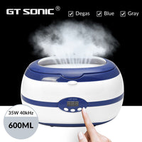 600ml Ultrasonic Cleaner Bath Timer Jewelry Brush Glasses Manicure Stones Cutters Dental - Golonzo -                                                                             