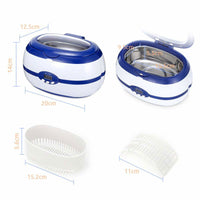 600ml Ultrasonic Cleaner Bath Timer Jewelry Brush Glasses Manicure Stones Cutters Dental - Golonzo -                                                                             