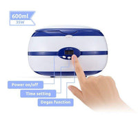 600ml Ultrasonic Cleaner Bath Timer Jewelry Brush Glasses Manicure Stones Cutters Dental - Golonzo -                                                                             