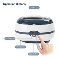 600ml Ultrasonic Cleaner Bath Timer Jewelry Brush Glasses Manicure Stones Cutters Dental - Golonzo -                                                                             