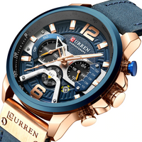 12/6 Men's Watches - Men Casual Leather Waterproof Chronograph Sport Quartz Watch - Golonzo -                                                                             